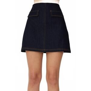 NEW JS71 oxford mini skirt in dark wash